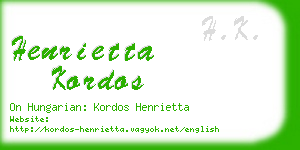 henrietta kordos business card